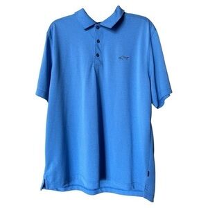 Greg‎ Norman Tasso Elba Five Iron Play Dry Men’s Golf Polo Shirt Blue Size Large